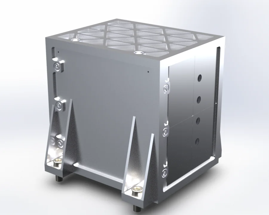 CAD rendering of the GIAN instrument housing with mounting brackets